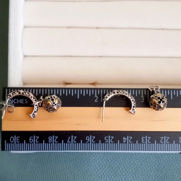 JOHN HARDY TWO-TONE JAISALMER DOT DROP EARRING'S - Picture 7 of 10